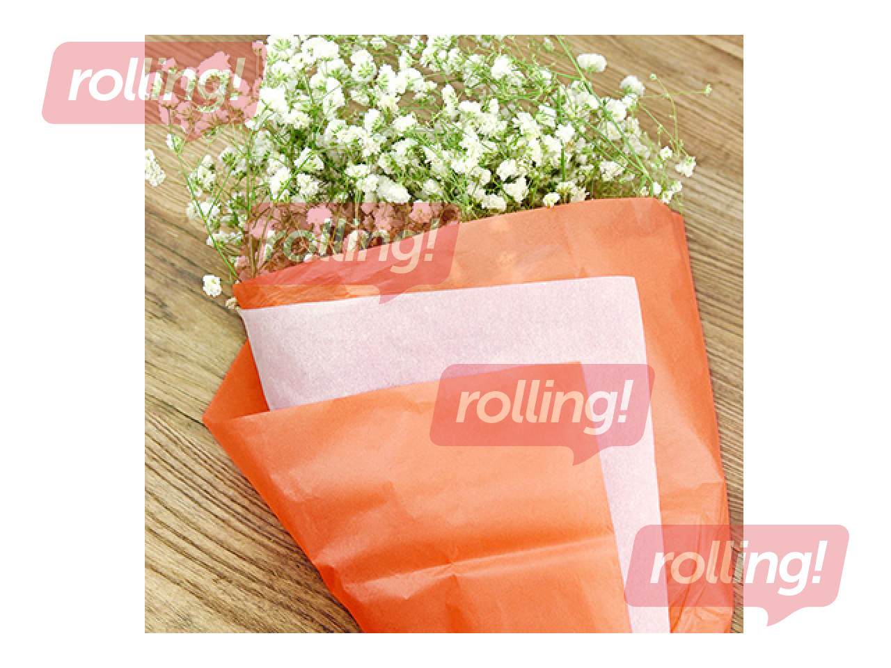 Zīdpapīrs dekoratīvais, oranžs, 15g/m², 50x65cm, 10 loksnes