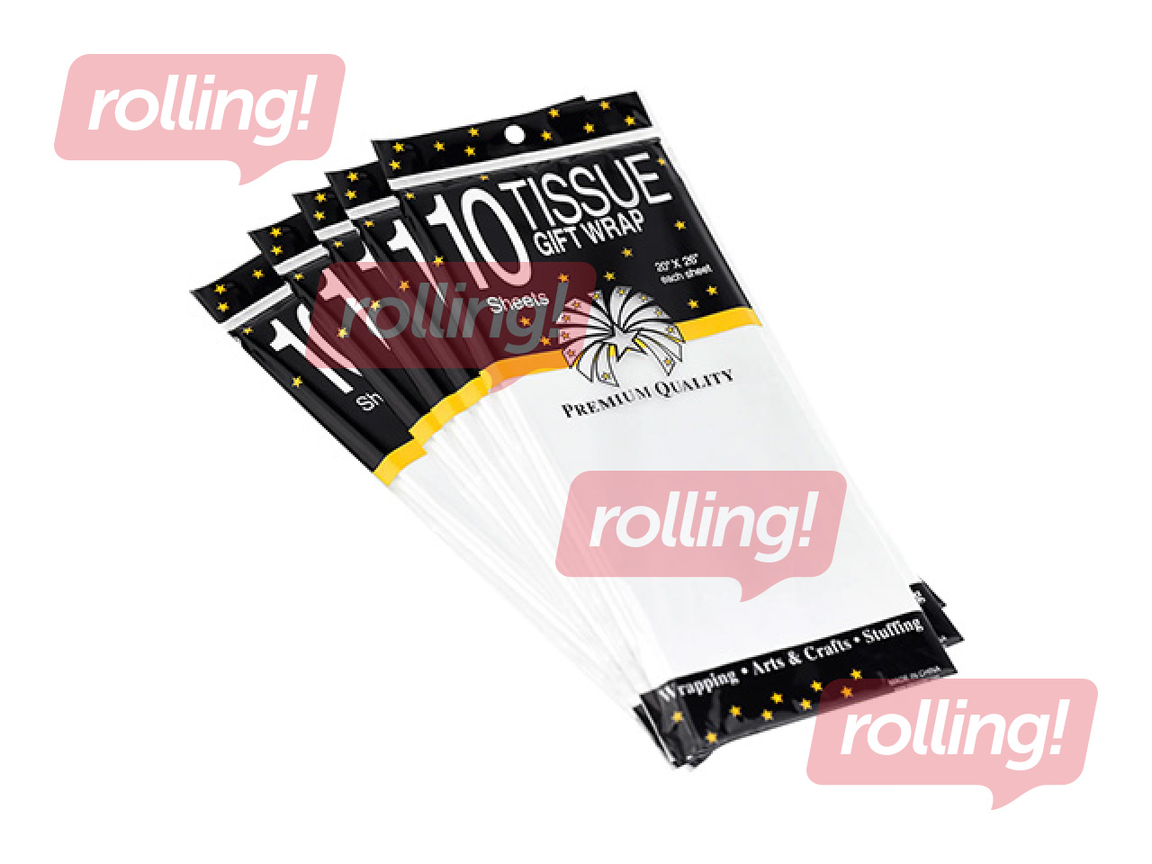 Zīdpapīrs dekoratīvais, balts, 15g/m², 50x65cm, 10 loksnes