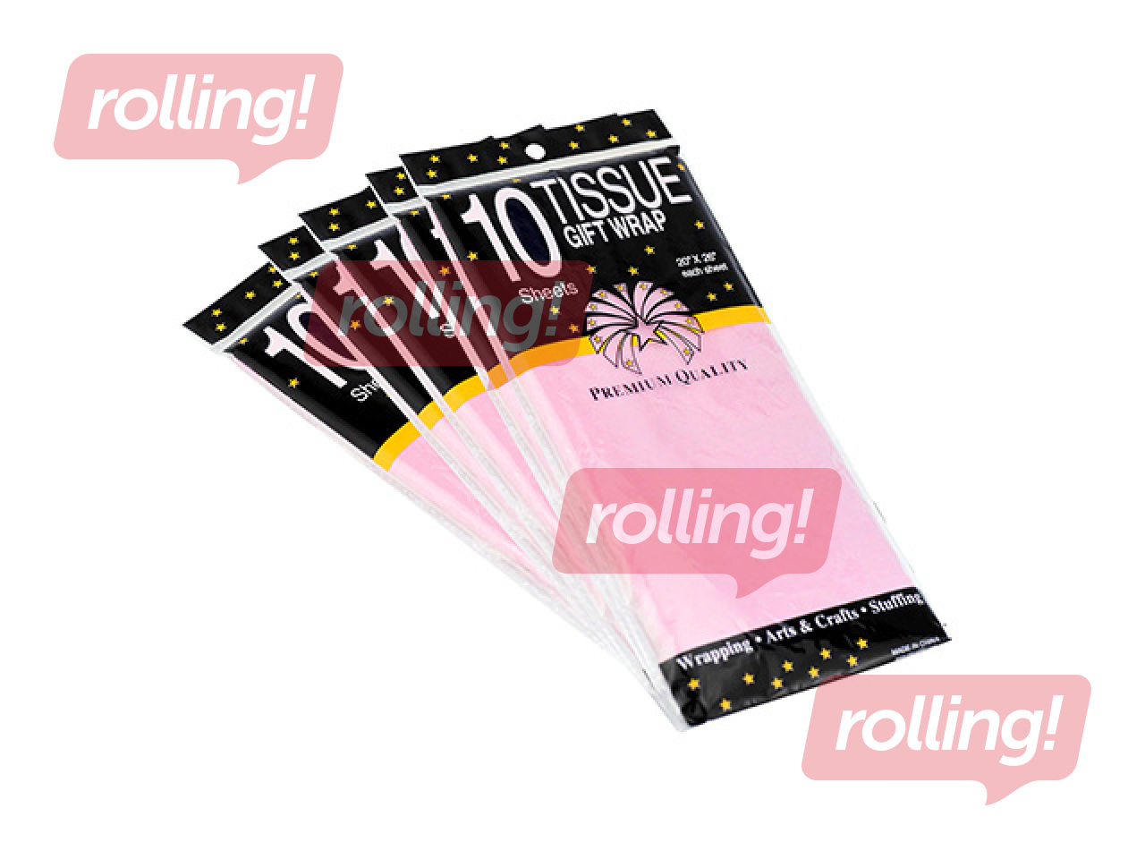 Decorative tissue paper, pink, 15g/m², 50x65cm, 10 sheets