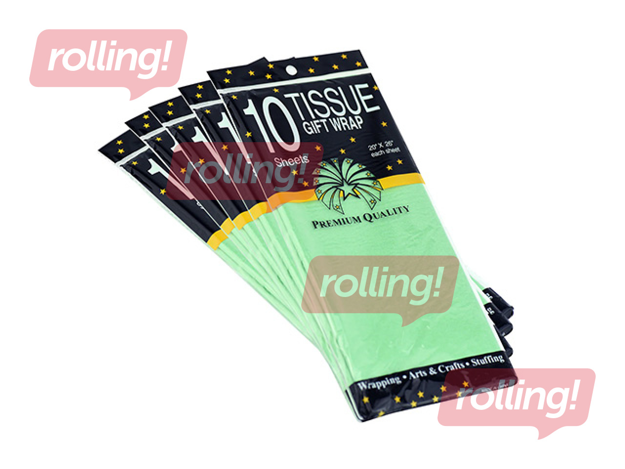 Zīdpapīrs dekoratīvais, zaļš, 15g/m², 50x65cm, 10 loksnes