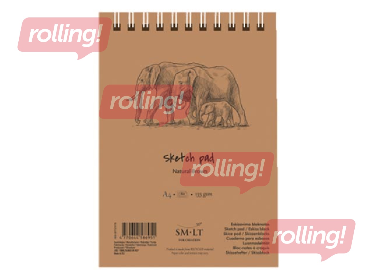 Sketch pad Authentic Brown, A5, 135g/m², 80 sheets