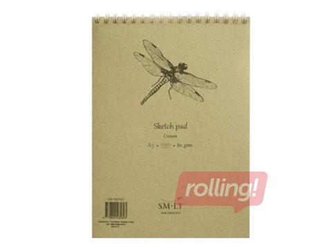 Блокнот для эскизов, A5, кремовые листы, 80г/м², 70 листов