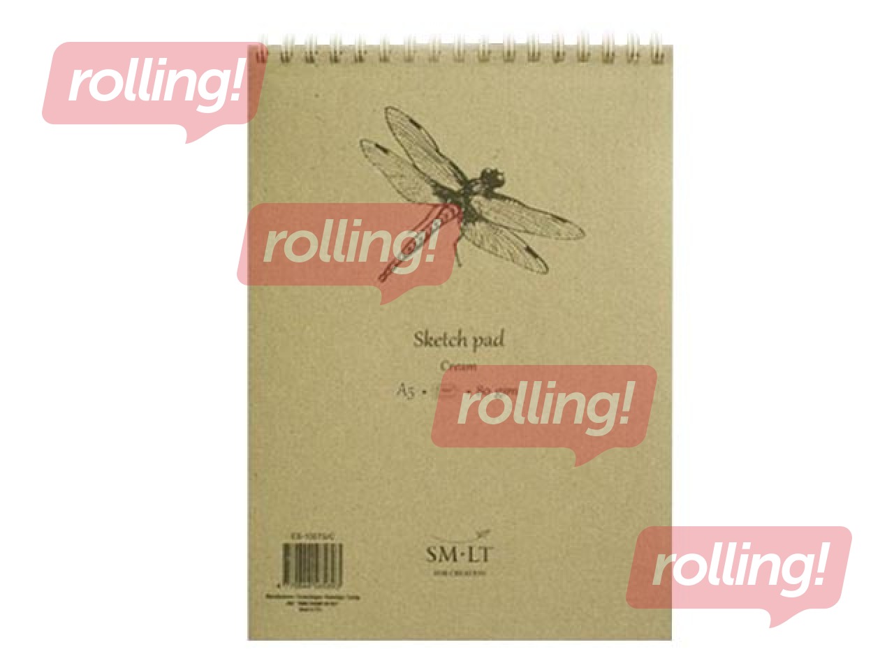 Skiču bloks ar spirāli, A5, krēmkrāsas lapas, 80g/m², 70 loksnes