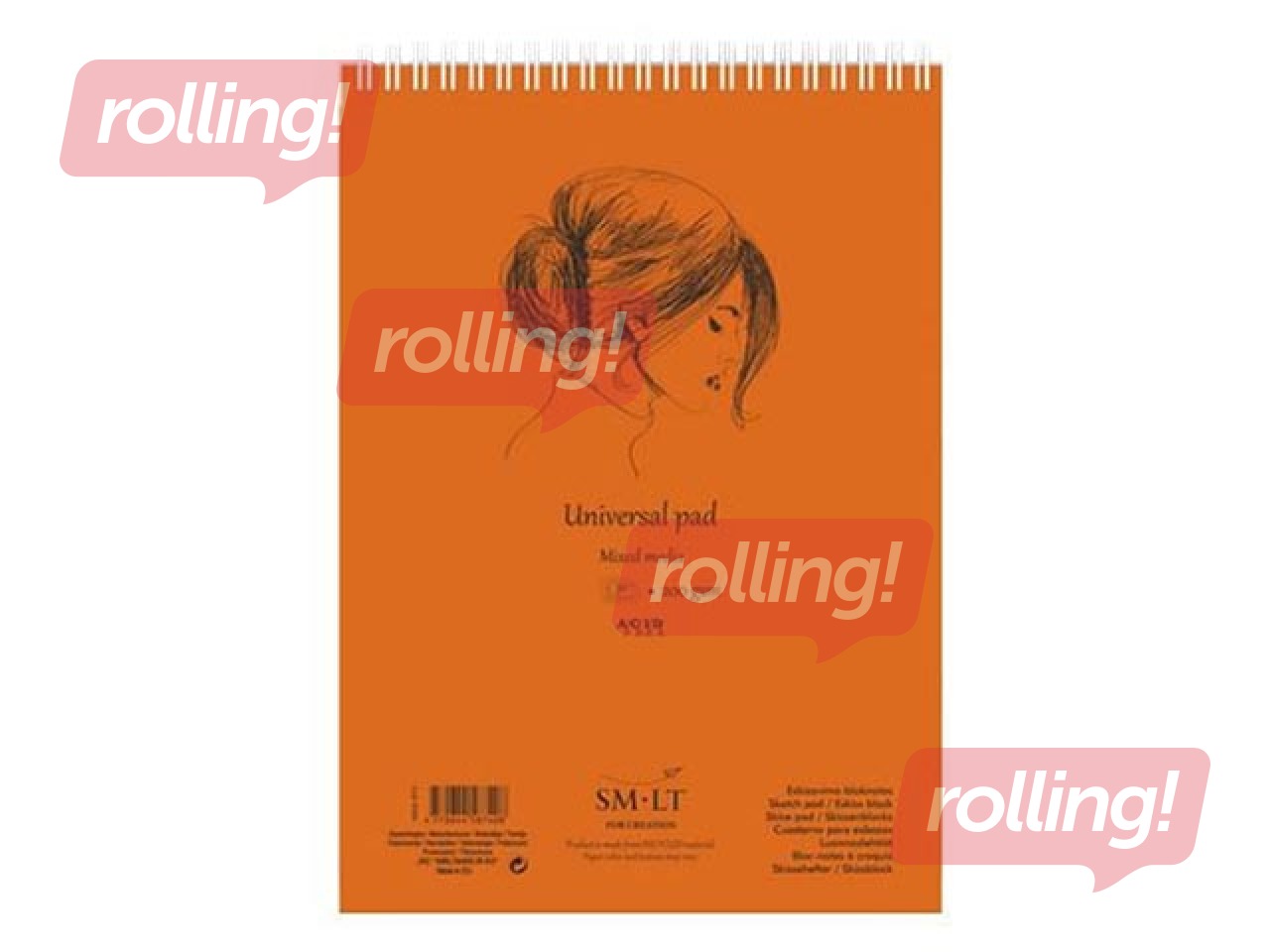 Skiču bloks ar spirāli, A5, baltas lapas, 200g/m², 40 loksnes