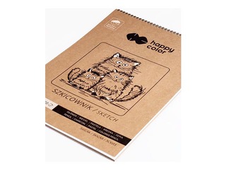 Skiču bloks ar spirāli Happy Color, A5, 80/90g/m², 60 loksnes