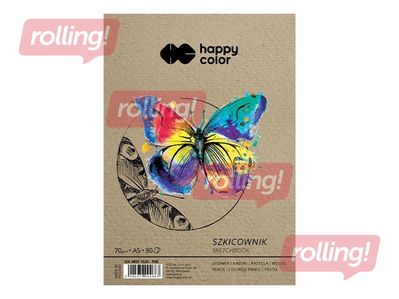 Spiral sketch pad Happy Color, A5, 70g/m², 80 sheets