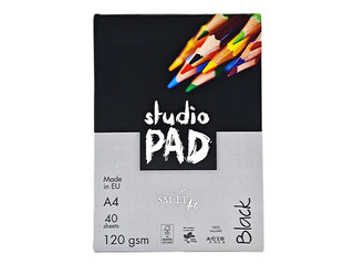 Skiču bloks SM·LT, melnas lapas, 120 g/m2, A4, 40 loksnes