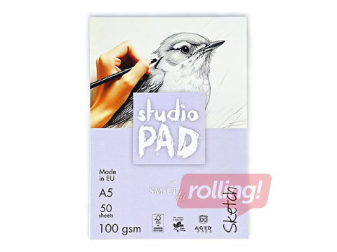 Skiču bloks SM·LT Studio, 100 g/m2, A5, 50 loksnes