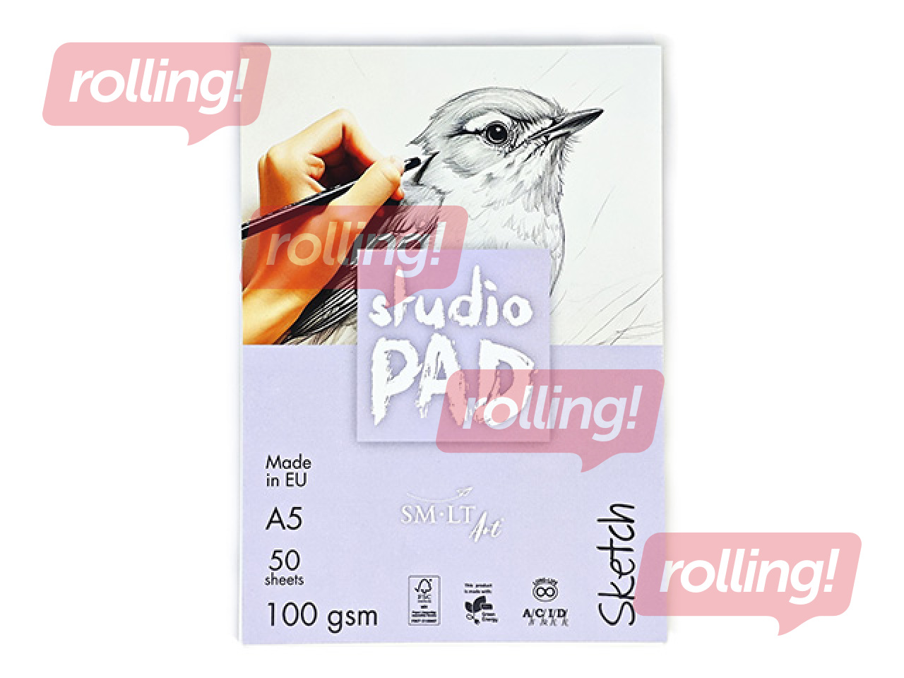 Skiču bloks SM·LT Studio, 100 g/m2, A5, 50 loksnes