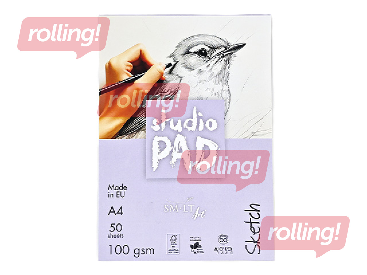 Skiču bloks SM·LT Studio, 100g/m2, A4, 50 loksnes