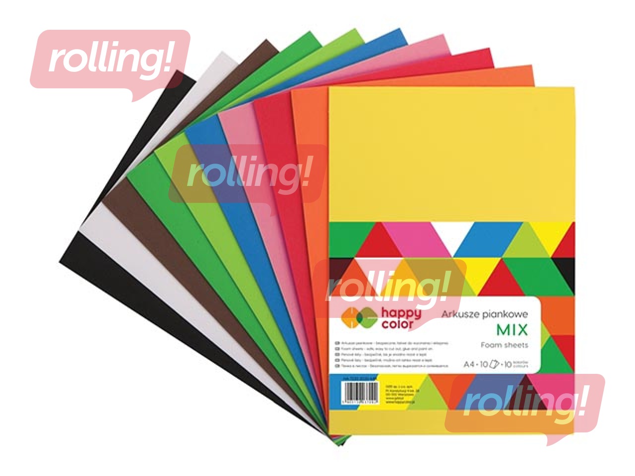 Foam craft sheets Happy Color, Pastel, A4, 5 sheets, 5 colours