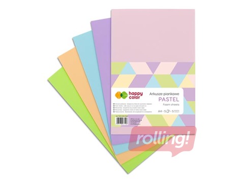 Putu loksnes Happy Color, Intensive, A4,  5 loksnes, 5 krāsas