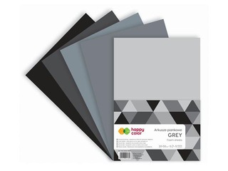 SALE Vahtplastist käsitööleht Happy Color, Grey, A4,  5 lehte, 5 värvi