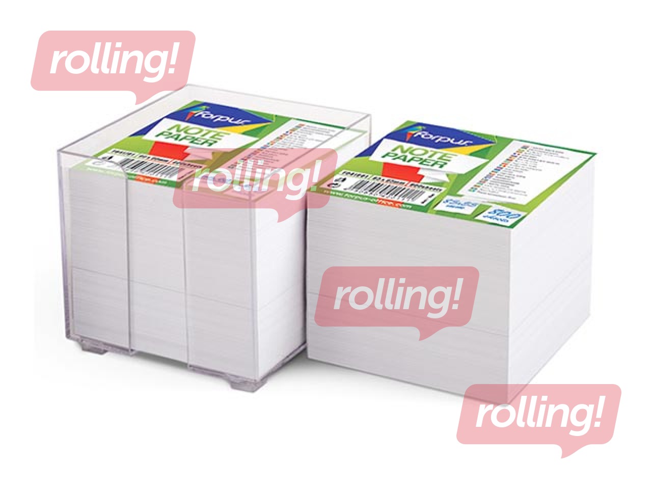 Note paper Forpus with box, white, 9x9cm, 800 sheets