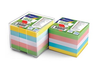 Note paper Forpus with box, coloured, 9x9cm, 800 sheets