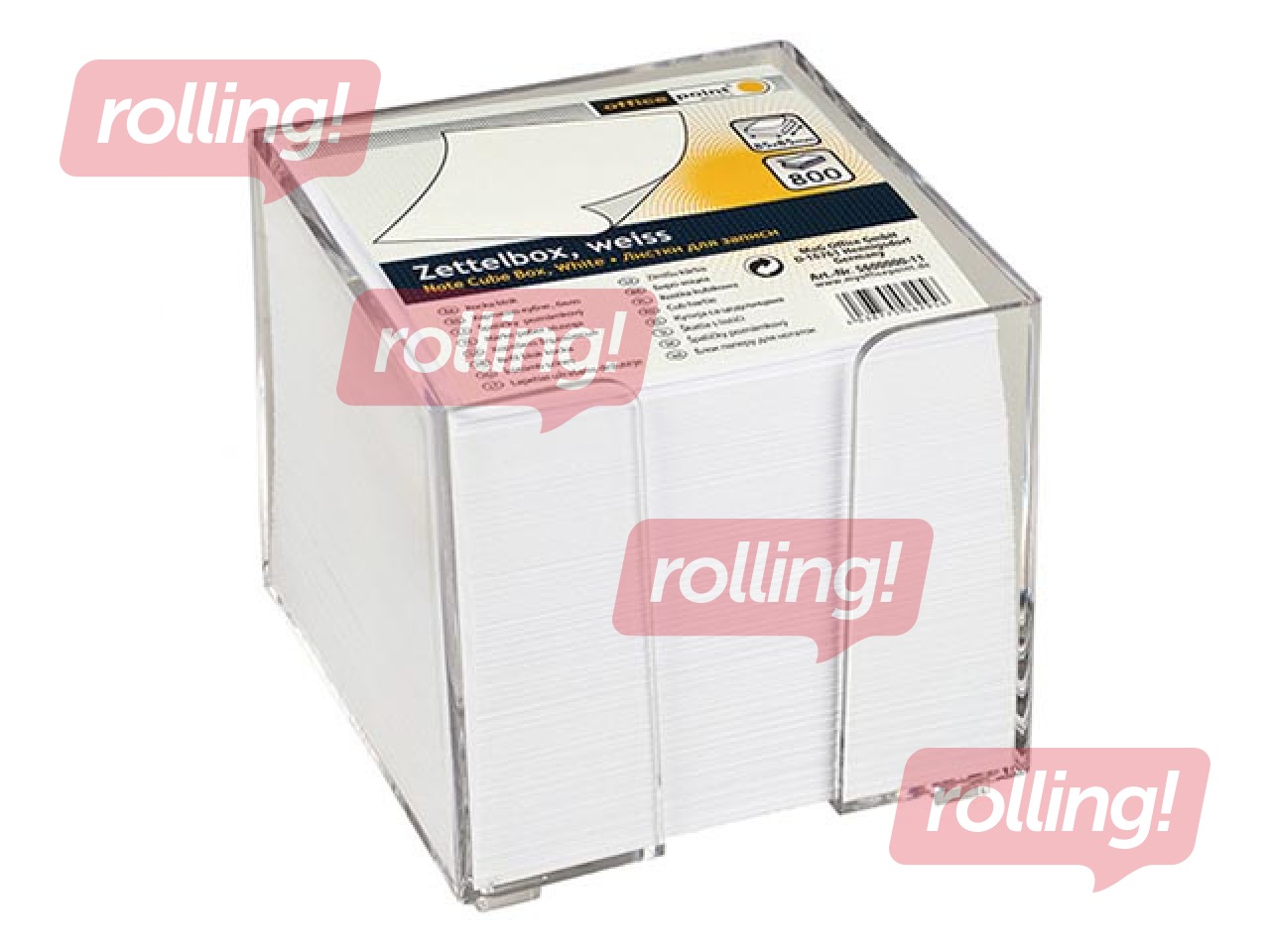 Note cube box, white, 9x9cm, 800 sheets