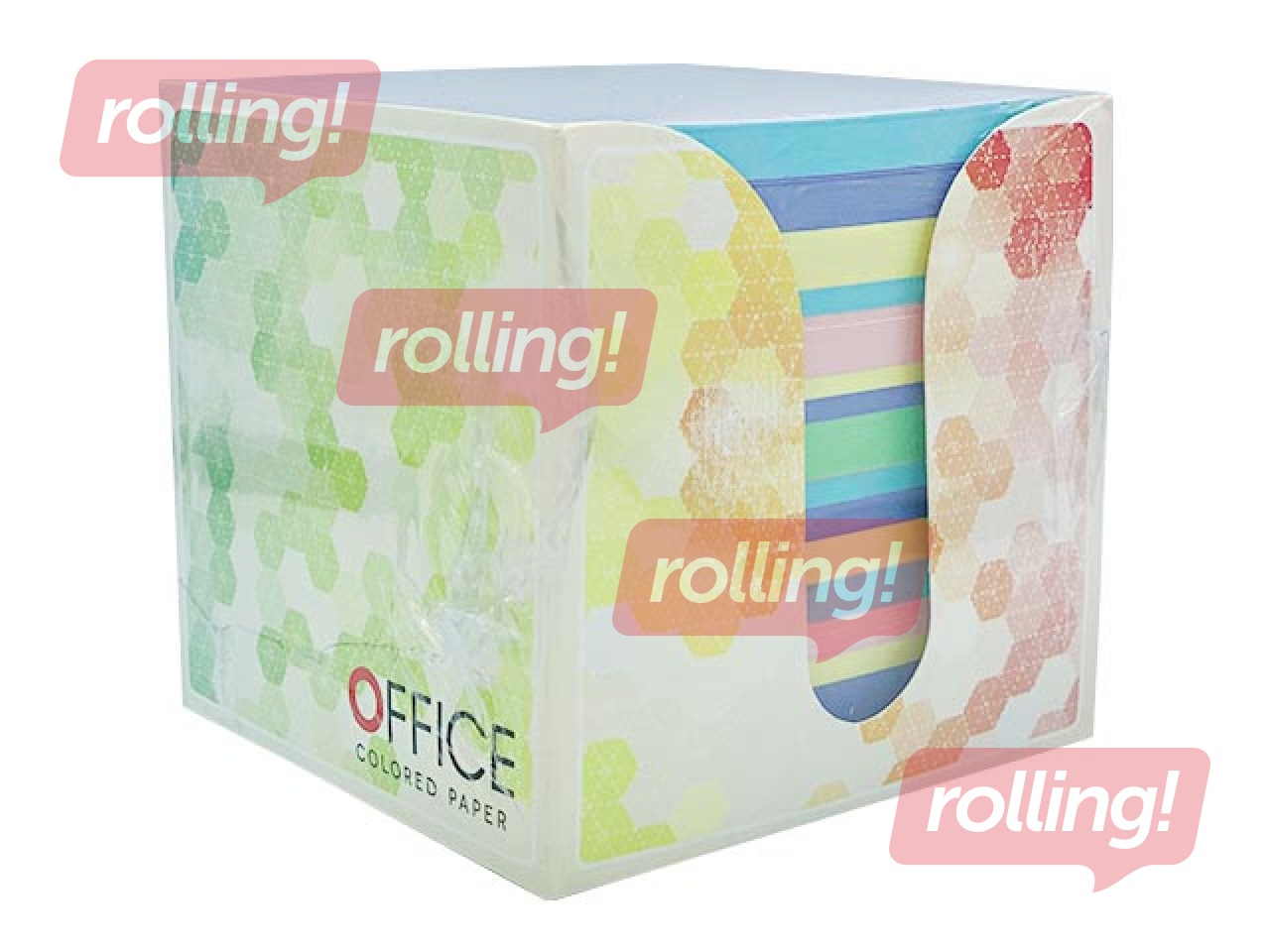 Notepaper OFFICE, box, different colors, 8.5x8.5cm, 800 sheets
