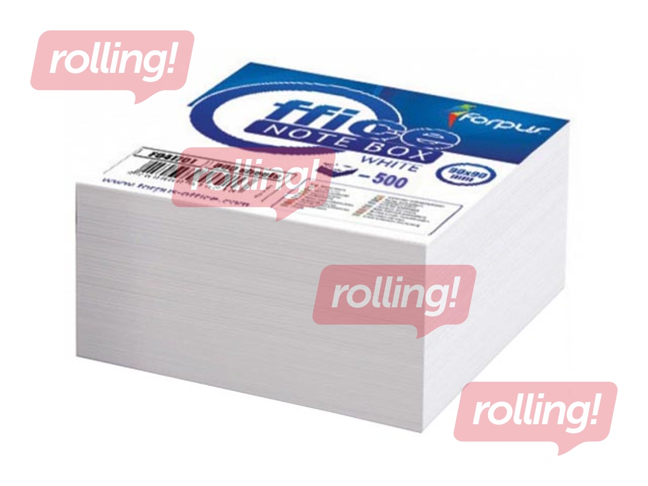 Piezīmju papīrs Forpus, balts, salīmēts, 9x9cm, 500 lapas