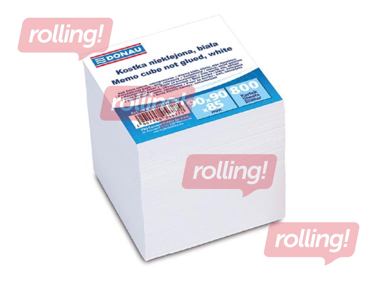 Piezīmju papīrs Donau papildināšanai, 9x9 cm, 700 lapas, balts