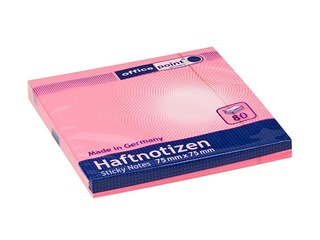 Sticky notes Office Point, bright pink, 75x75mm, 80 sheets