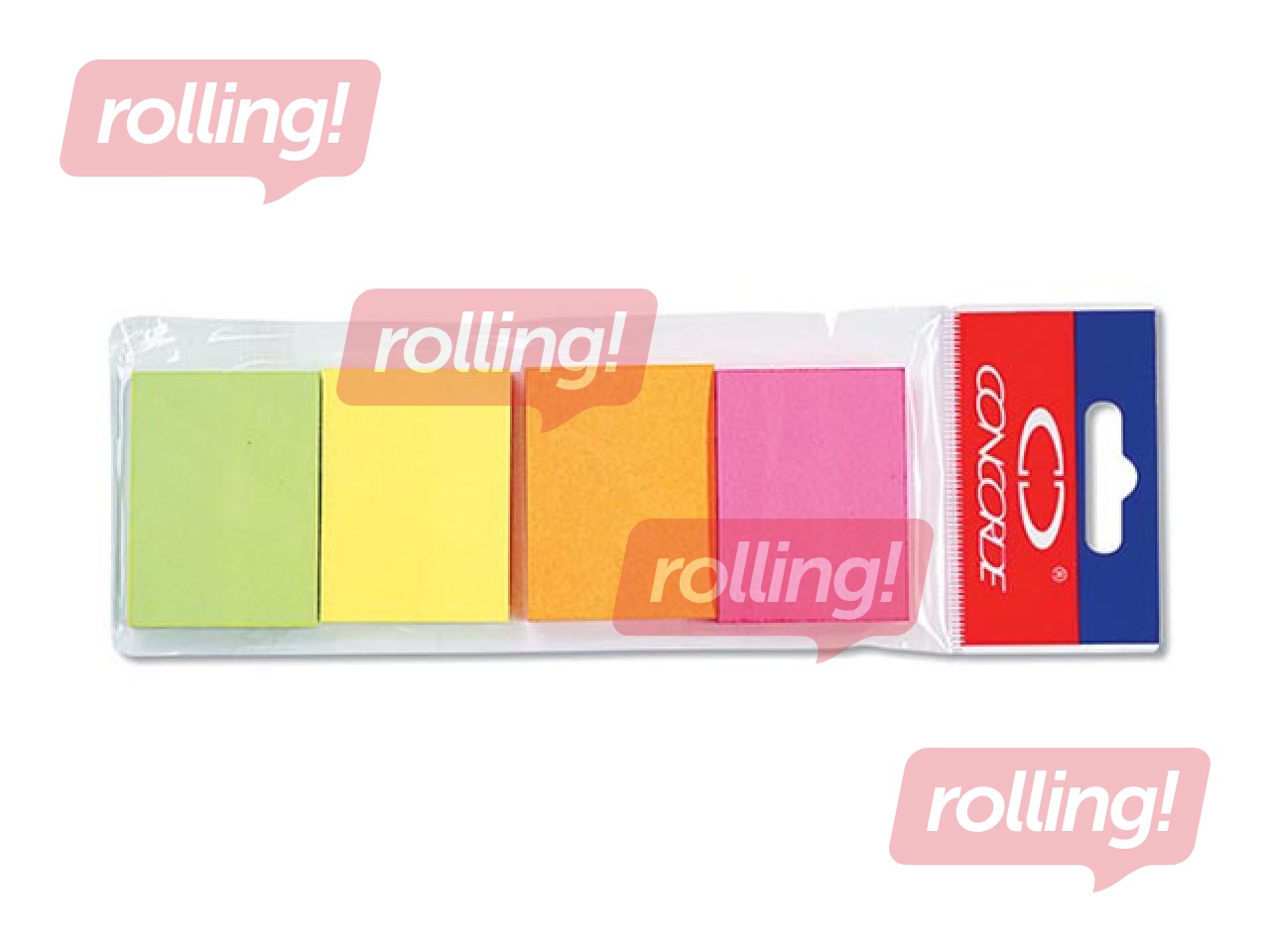 Concorde märkmepaber, iseliimuv, erinevad värvid, 38x51mm, 4x50 lehte