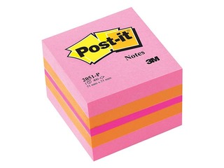Līmlapiņu kubs Post-it, rozā, 51x51mm, 400 lapiņas