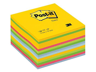 Līmlapiņu kubs Post-it, ultra neona krāsā, 76x76mm, 450 lapiņas