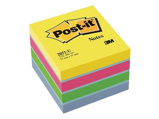 Post-it märkmepaber, assortiivärvid, 51x51mm, 400 lehte