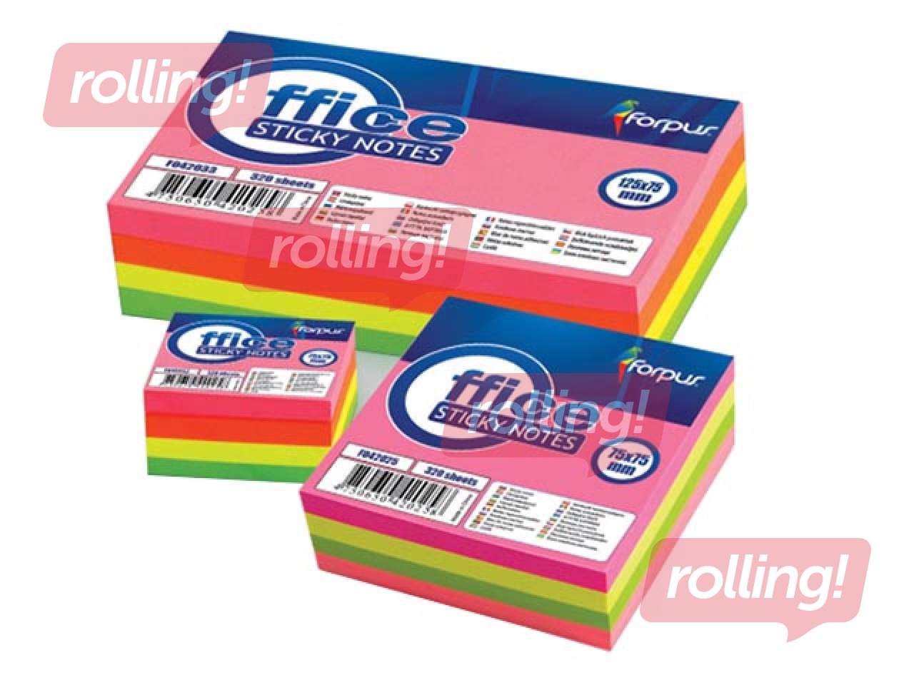 Sticky notes Forpus, neon colors, 50x40mm, 320 sheets