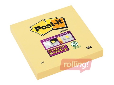 Līmlapiņas Post-it Super Sticky Canary, kanārijdzeltenas, 76x76mm, 90 lapiņas