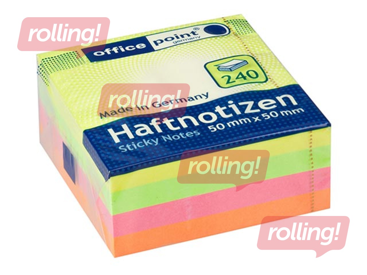 Līmlapiņu kubs, dažādas krāsas, 50x50mm, 240 lapiņas