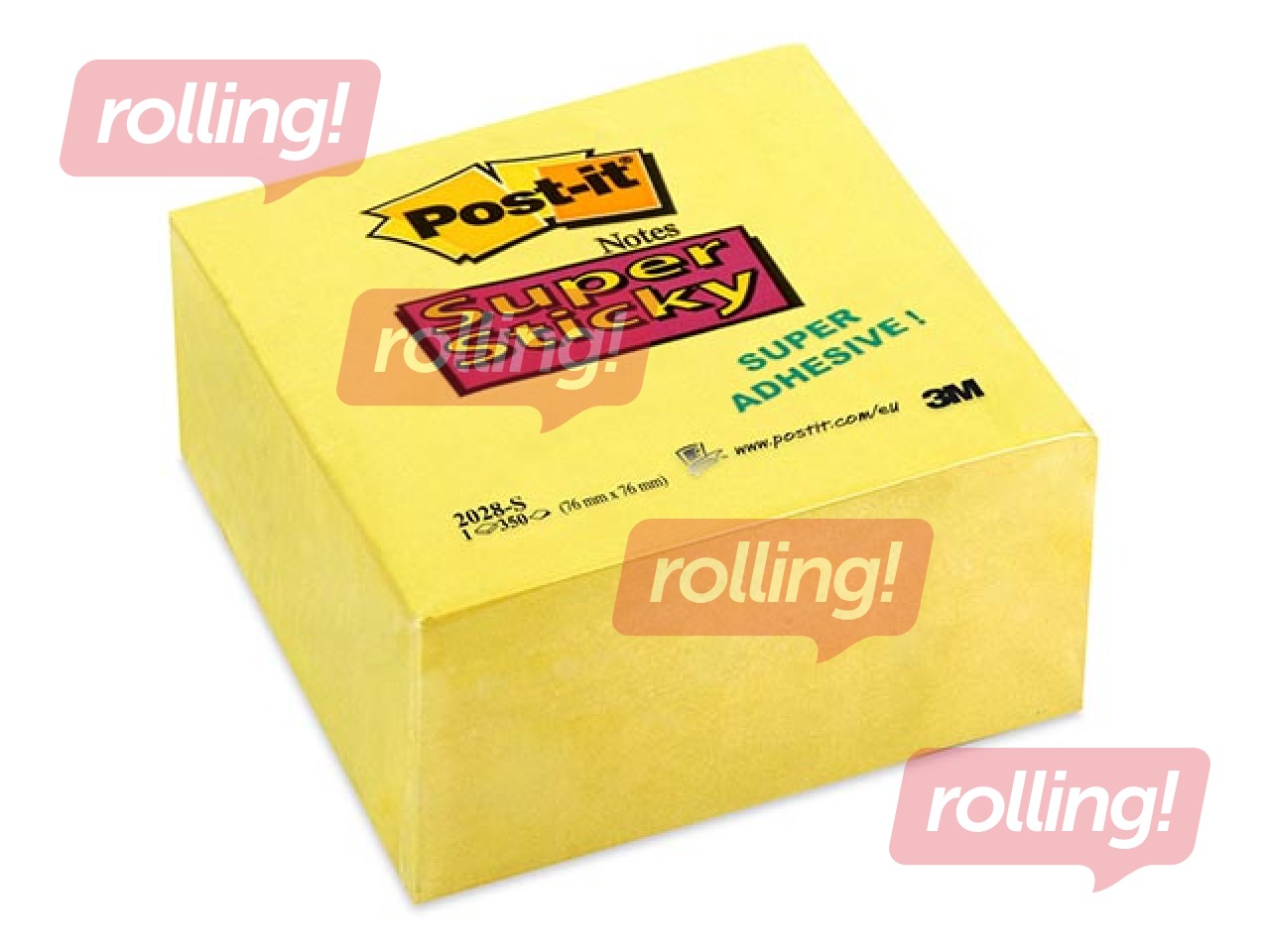 Līmlapiņu kubs Post-it, Super Sticky, dzeltens, 76x76mm, 350 lapiņas