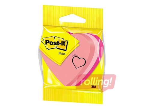 Līmlapiņu kubs Post-it Heart, 3 krāsas, 225 lapiņas