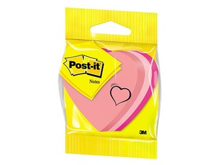 Post-it Heart märkmepaberkuubik, 3 värvid, 225 lehte