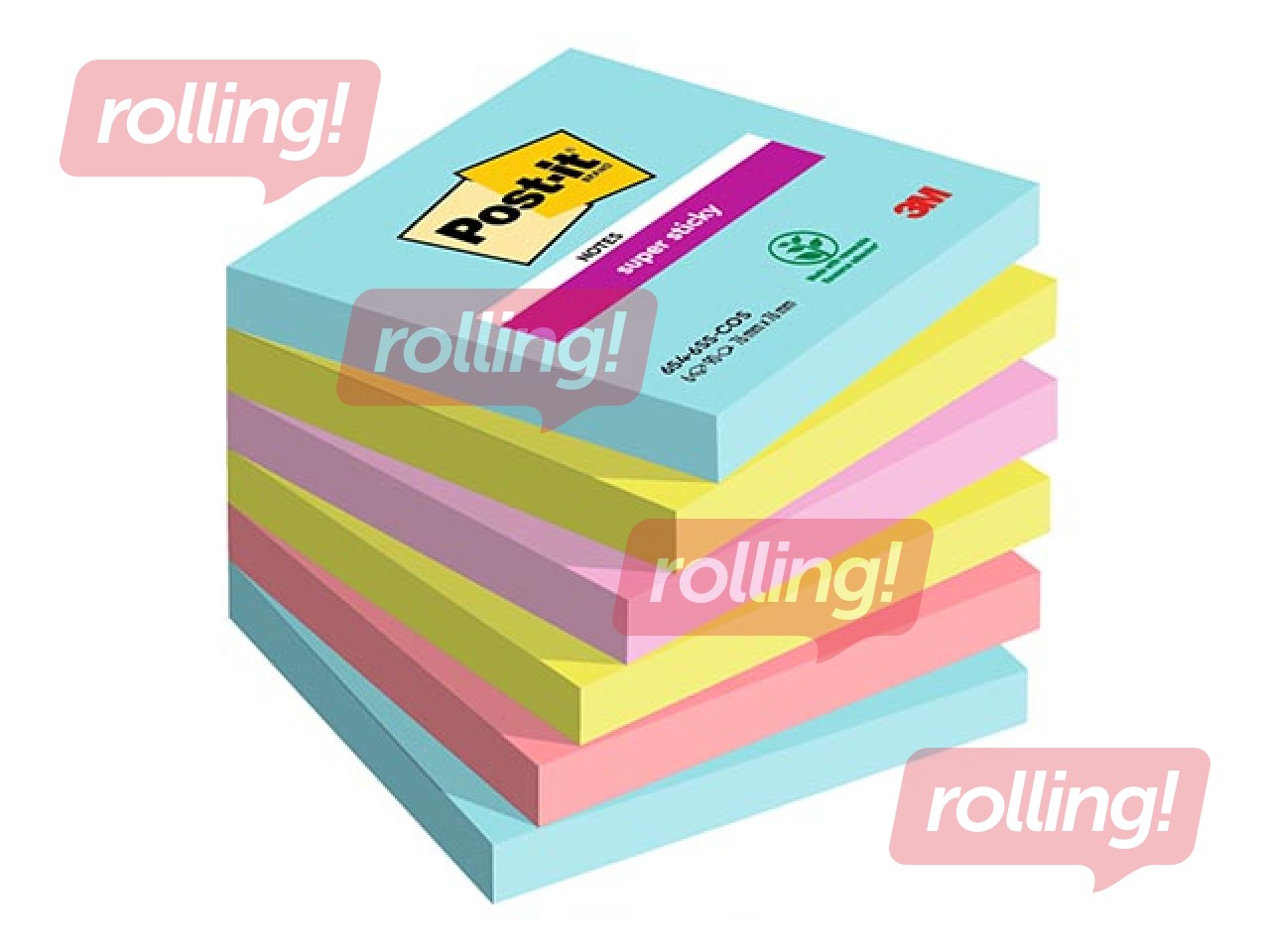 Клейкие листочки Post-It Super Sticky Cosmic, 76х76 мм, 6x90 л. + АКЦИЯ! Купи наклейки и получ