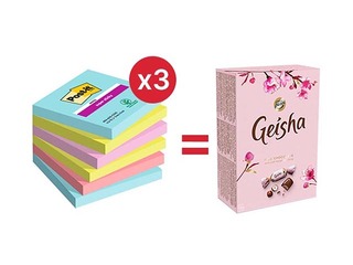 Клейкие листочки Post-It Super Sticky Cosmic, 76х76 мм, 6x90 л. + АКЦИЯ! Купи наклейки и получ