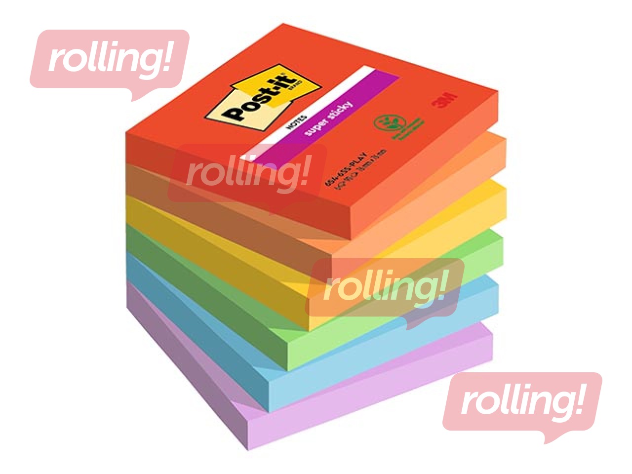 Liimäärega märkmepaber Post-It Super Sticky Playful 76x76mm, 6x90 lehte + KAMPAANIA! Osta märkmepabe
