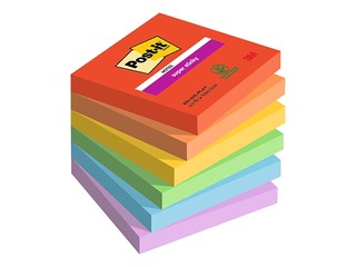 Līmlapiņas Post-It Super Sticky Playful 76x76mm, 6x90 lapiņas + AKCIJA! Pērc līmlapiņas un saņe
