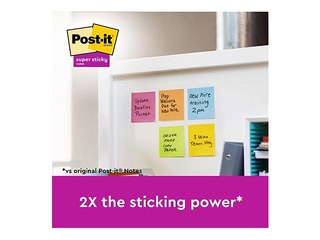 Līmlapiņas Post-It Super Sticky, līniju, dažādās krāsās, 100x100mm, 3x70 lapiņas