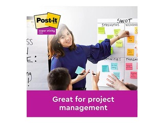 Līmlapiņas Post-It Super Sticky, līniju, dažādās krāsās, 100x100mm, 3x70 lapiņas