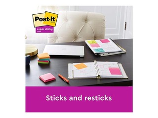 Līmlapiņas Post-It Super Sticky, līniju, dažādās krāsās, 100x100mm, 3x70 lapiņas
