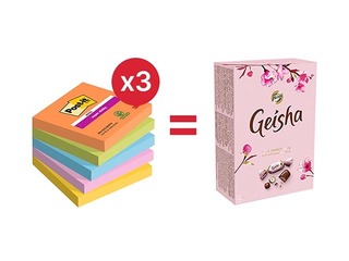 Līmlapiņas Post-It Super Sticky Boost 76x76mm, 5x90 lapiņas + AKCIJA! Pērc līmlapiņas un saņe