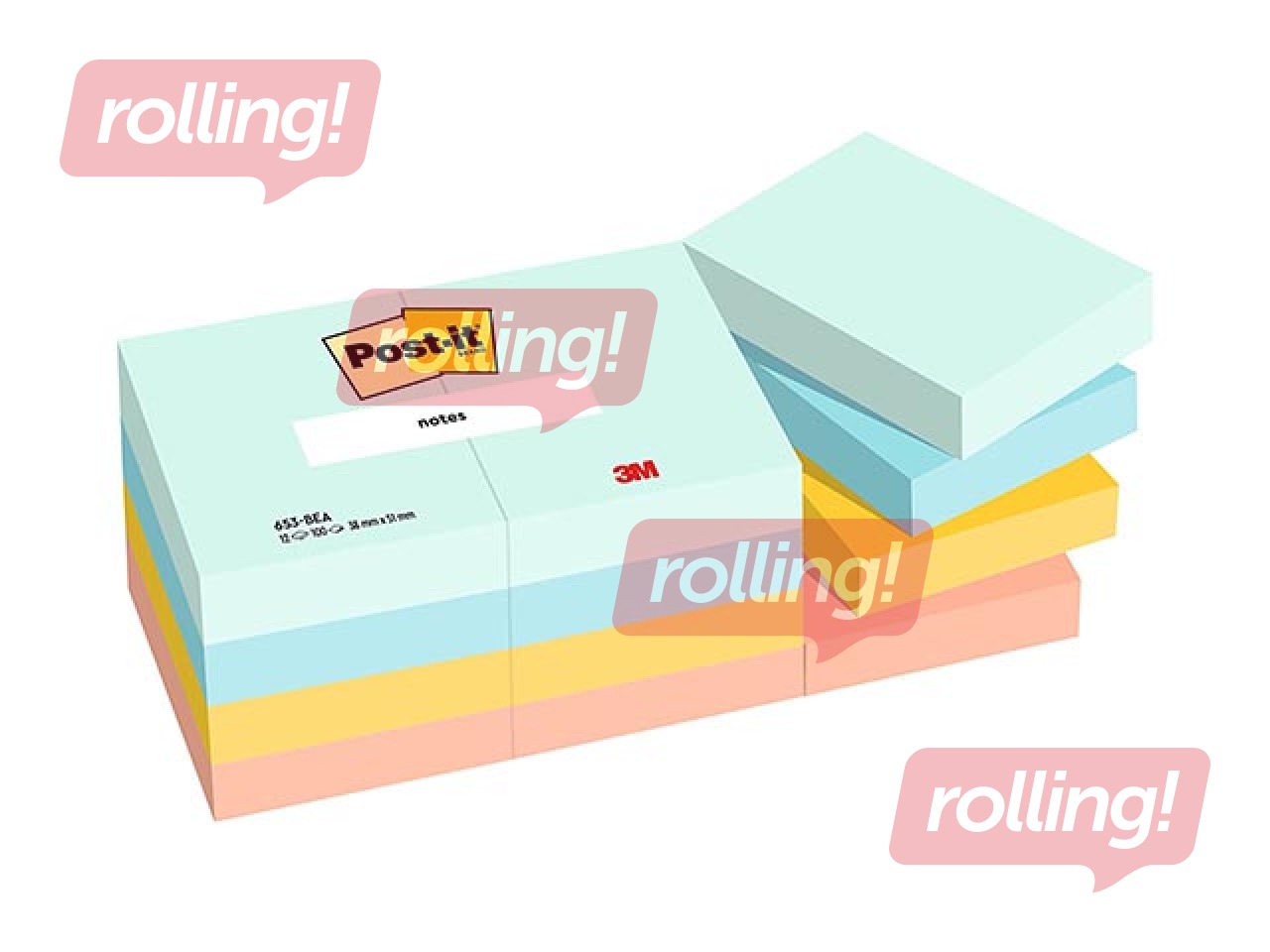 Клейкие листочки Post-it Beachside, 38x51мм, 12x100 листов + АКЦИЯ! Купи наклейки и получи подарок!