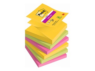 Līmlapiņas Z - veidā, Post-it Super Sticky Carnival, 76x76 mm, 6x90l.  + AKCIJA! Pērc līmlapiņas u