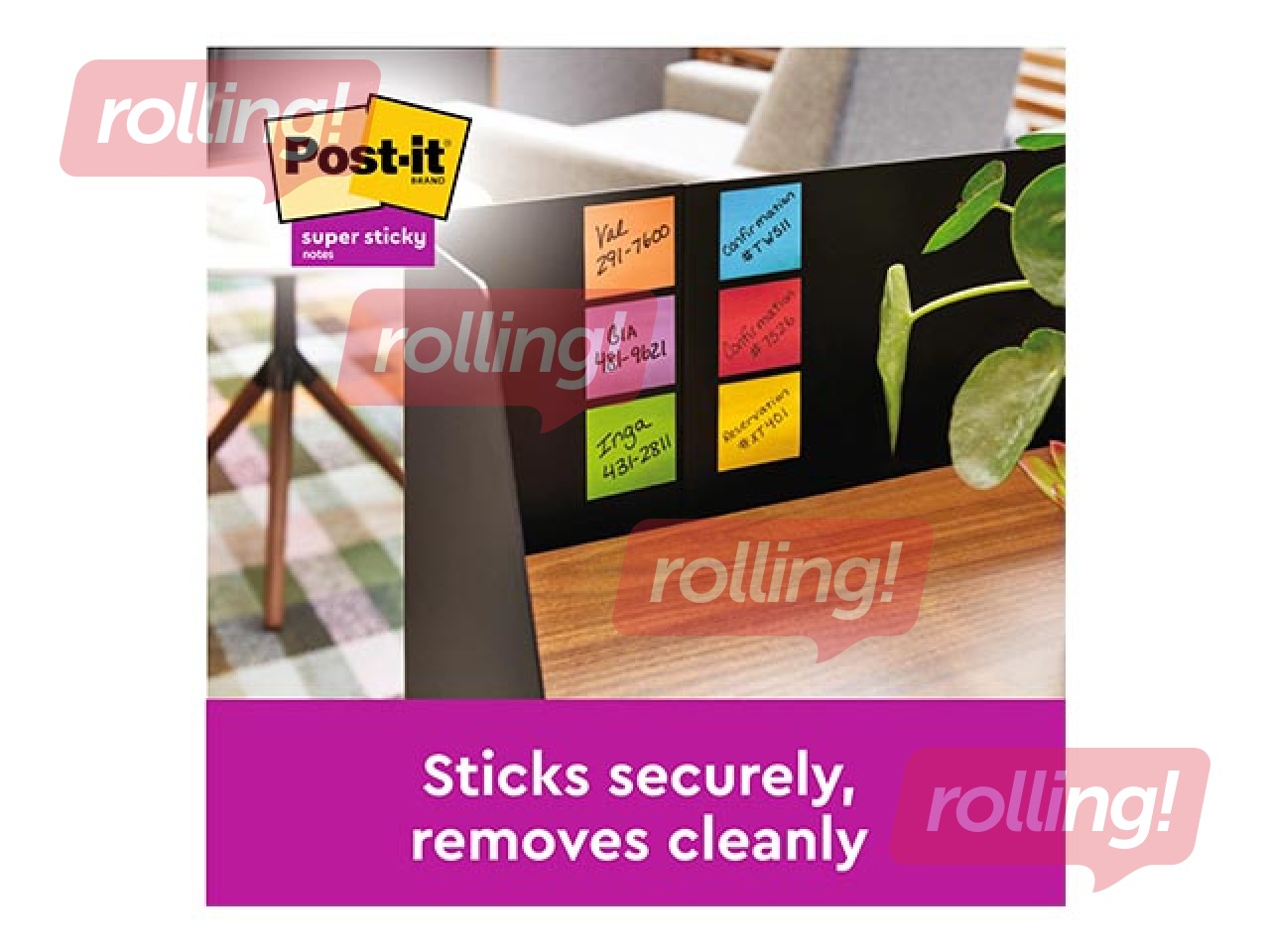 Līmlapiņas Z - veidā, Post-it Super Sticky Carnival, 76x76 mm, 6x90l.  + AKCIJA! Pērc līmlapiņas u