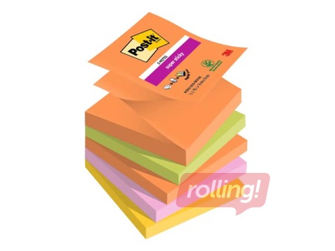Liimiribaga paberid Z-tüüpi, Post-it Super Sticky Boost, 76x76mm, 5 x 90 lehte + KAMPAANIA! Ost