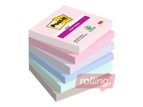 Līmlapiņas Post-It Super Sticky Soulful 76x76mm, 6x90 lapiņas + AKCIJA! Pērc līmlapiņas un saņe