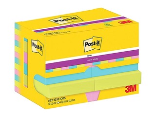 Līmlapiņas Post-it Super Sticky Cosmic 47.6x47.6mm, 12x90 lapiņas + AKCIJA! Pērc līmlapiņas un saņe