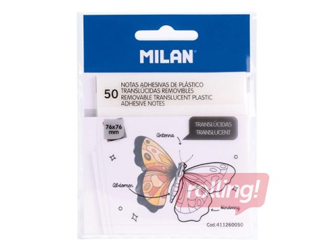 Caurspīdīgas līmlapiņas Milan, 76x76mm, 50 lapiņas