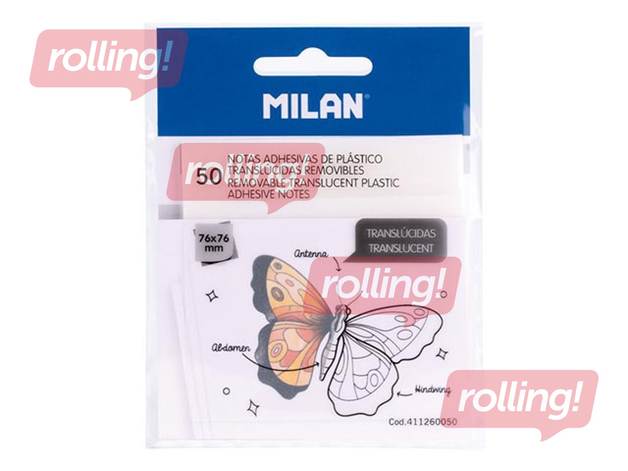 Caurspīdīgas līmlapiņas Milan, 76x76mm, 50 lapiņas